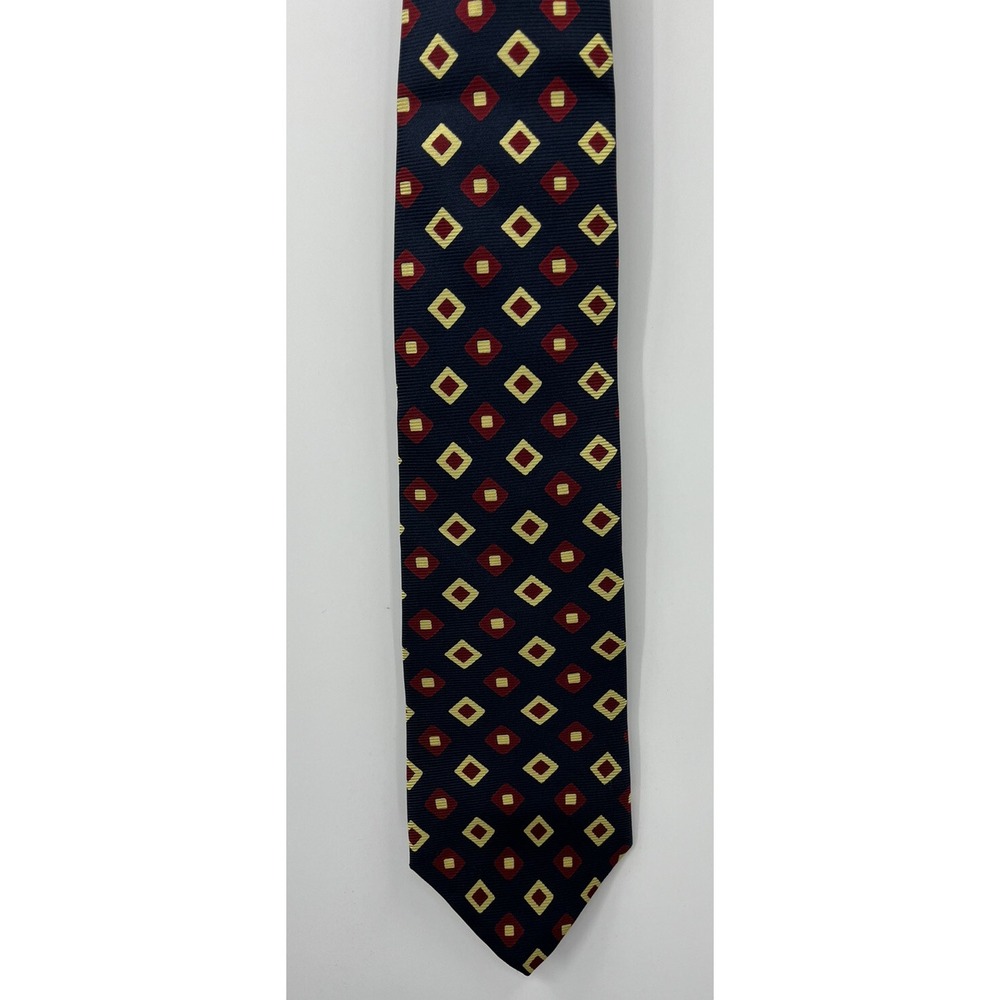 Alviero Martini l'Classe Handmade in Italy Silk Necktie Geometric Tie